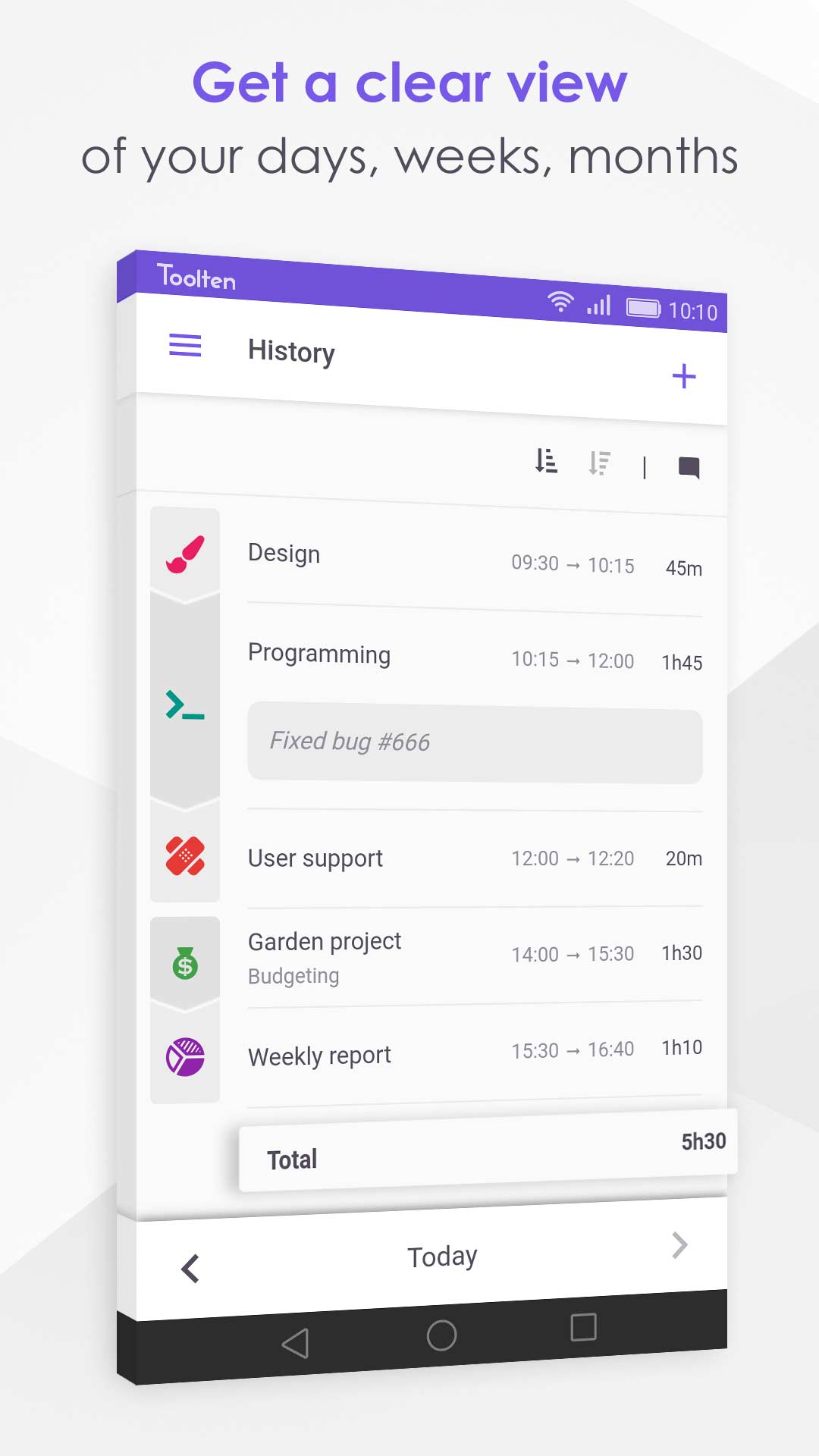 Work time timesheets screenshot