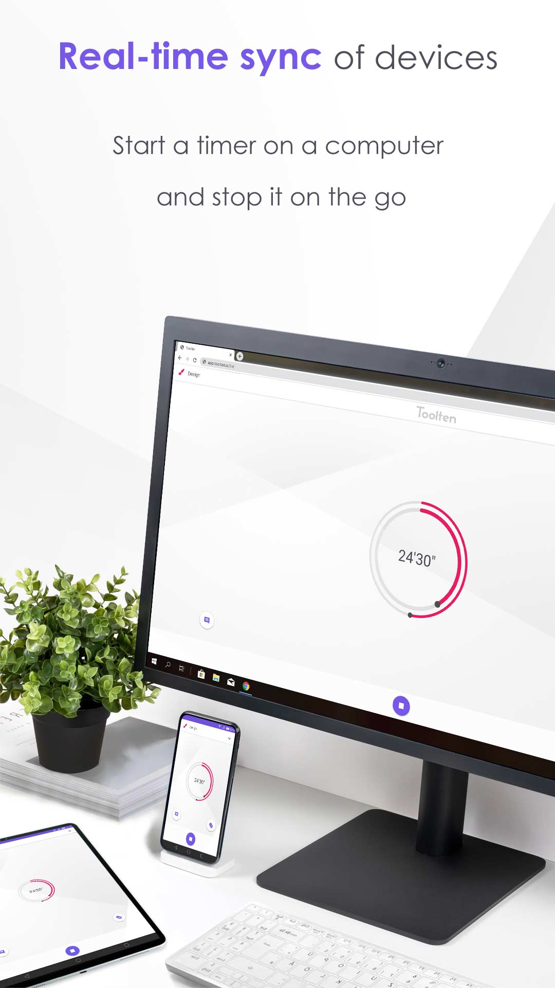 Timesheet synchronized time trackers