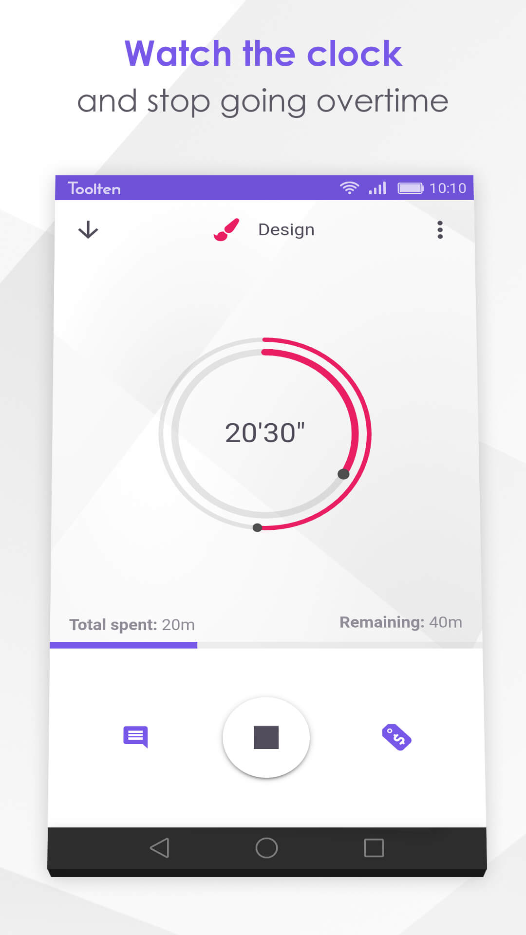 Time tracking screenshot